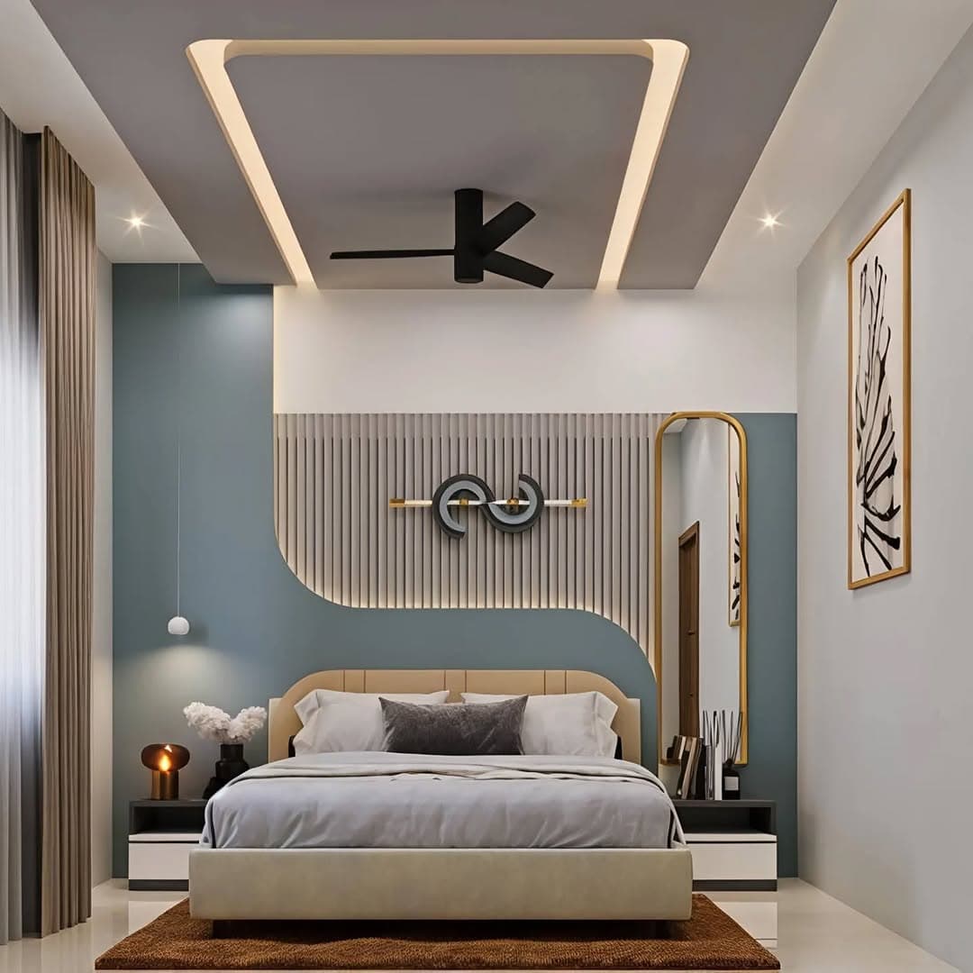Residential interior with false ceiling