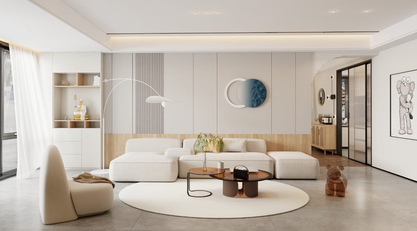 Home interior with custom furniture